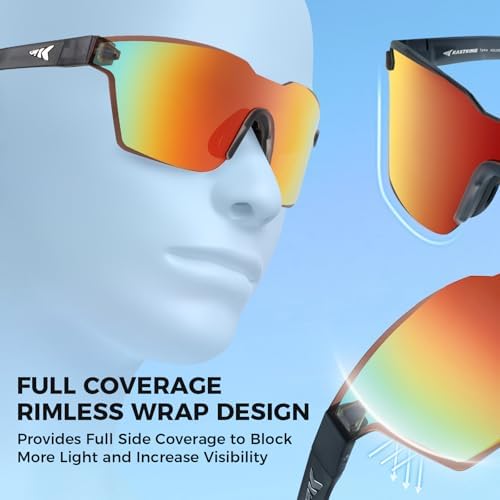 KastKing Tarkio Polarized Fishing Sunglasses, One Piece PC Lens Rimless - Image 2