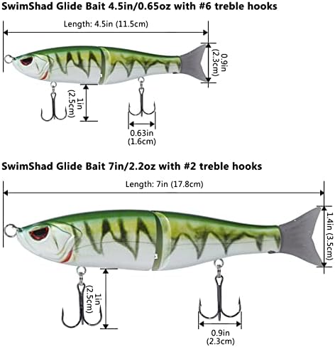Bassdash SwimShad Glide Baits Jointed Swimbait Bass Pike Salmon Trout Muskie Fishing Lure - Image 2