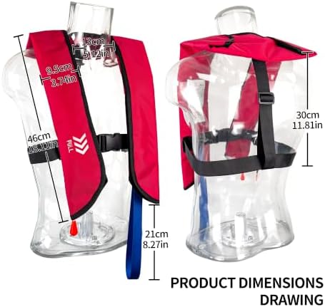 Manual Inflatable Life Jackets for Women,Life Vest for Adults,Preserver PFD for Women,Supports Weight up to 330 pounds - Image 2