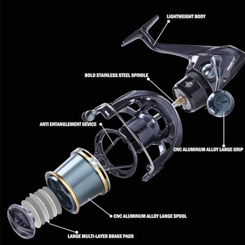 Heavy Duty Spinning Reel Metal Body with CNC Machined Spool 55LB Max Drag 8/10+1 BB Ultra Smooth 4.1/4.6/4.8:1 High Speed Gear Ratio Saltwater Freshwater Fishing Reel for 8000 to 16000 Series - Image 6