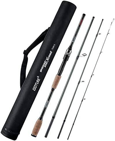 Goture 4-Piece Travel Carbon Fishing Rod M/MH Action 6.6-12ft Multi-Colors by Goture