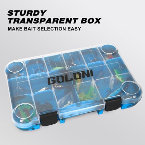 Goloni Fishing Tackle Box,Plastic Clear Fishing Storage Organizer Box With Removable Dividers,3600 Tackle Trays,Storage Lure Box for Lures 4 Pack - Image 5