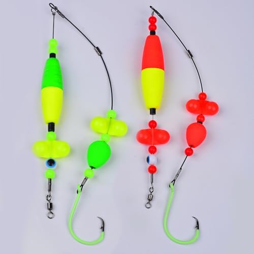 PROBEROS Catfish Fishing Rigs - Bank Fishing Set with 5pcs/Set, 6/0, 8/0, 10/0 Circle Hooks Circle Hooks, High Visibility, Ready to Use Catfish Rigs - Image 6