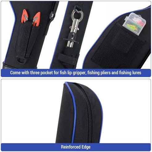 Fishing Rod Bag Hard Shell Bottom 59in/51in Waterproof Large Tackle Bag with Fishing Accessories Pocket Fishing Pole Protective Pouch for Traveling - Image 3