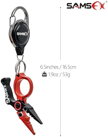 SAMSFX Mini Fishing Pliers with Fly Fishing Zinger Retractor, Fish Hook Remover Tool, Split Ring Pliers for Saltwater & Freshwater, Tungsten Carbide Cutters, Fishing Gear Gift for Anglers - Image 3