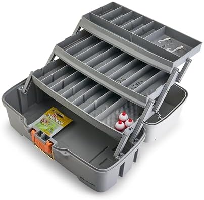 Plano Three-Tray Tackle Box Panfish Kit, Light Grey/Dark Grey, Rust-Proof Brass Latch, Top-Access Tray with Deep Storage, Made in the USA, Portable Fishing Gear Storage Organizer - Image 5