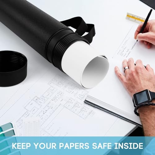 DEWEL Telescoping Poster Tube with Strap, 22-34 Inch Blueprint Tube 3 Pack - Image 3