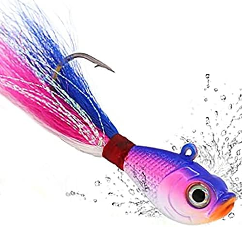 KMUCUTIE 5 pcs bucktail Jigs Saltwater or Freshwater Bait,for bass flounder fluke Striper Fishing Lure - Image 3