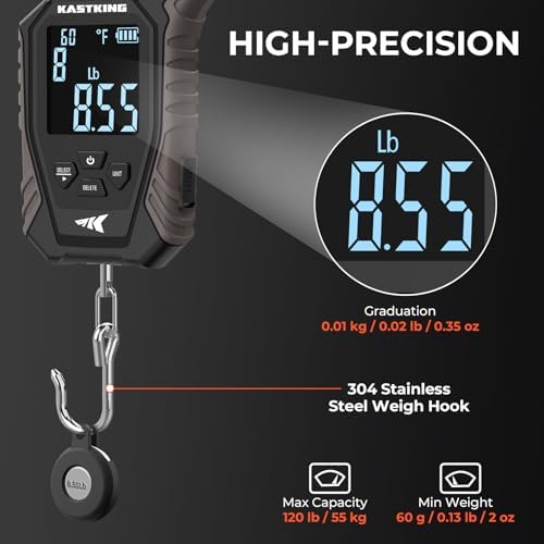 KastKing Weighmaster Digital Fish Scale with Lip Gripper, Black - Image 6