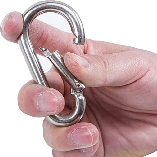 sprookber Stainless Steel Carabiner Spring Snap Hook - 304 Stainless Steel Heavy Duty Clips, Set of 4 - Image 4