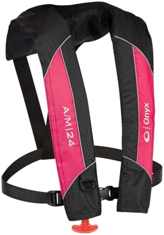 Onyx A/M-24 Automatic/Manual Inflatable Life Jacket, U.S. Coast Guard Approved, Low Profile, Compact Design, Manual Convertible Inflation Option by Onyx