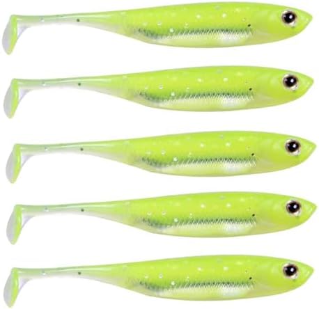 QualyQualy Soft Plastic Swimbait Paddle Tail Shad Lure Soft Bass Shad Bait Minnow Paddle Tail Swim Bait for Bass Trout Walleye Crappie - 2.75in, 3.14in, 3.94in, 5in by QualyQualy