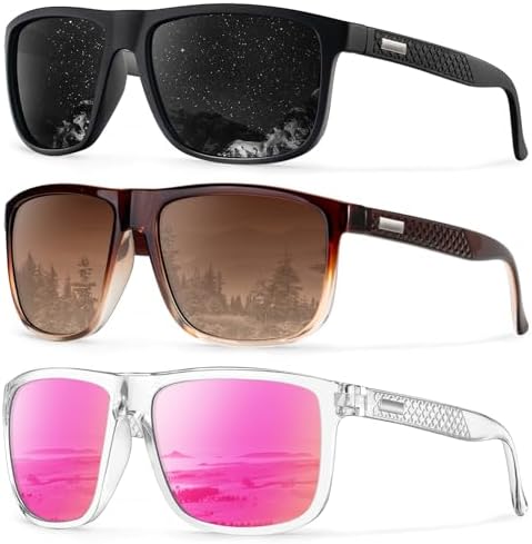 KALIYADI Polarized Sunglasses for Men, Lightweight Sun Glasses with UV Protection for Driving Fishing Golf by KALIYADI