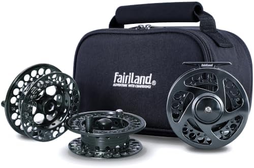 TURMAX MK2 Fly Fishing Reel Combo, CNC Aluminum Large Arbor Fly Reel with 2 Extra Spools and Storage Case, Sealed Carbon Drag, Left/Right Retrieve, 5/6 and 7/8 Line Weight Options by fairiland