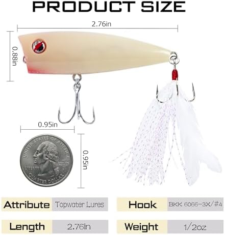 LITTMA Bass Fishing Topwater Popper Lures - Effective Top Water Lures for Bass Anglers - Durable Design for Catching Trophy Bass with High-Performance Popping Action - Image 6