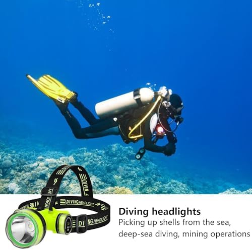 LED Headlamp – Waterproof Underwater Diving Torch, Bright Rechargeable LED Dive Light | 2-Mode Underwater Flashlight, Hands-Free Forehead Head Light for Diving, Swimming, Hiking, Camping - Image 4