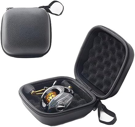 Fishing Reel Bag, Portable Shockproof Waterproof Fishing Reel Protective Case for Baitcasting Drum Spinning Raft Reels(Inner size: 5.51 * 5.51 * 2.76inches) by JOYSOG