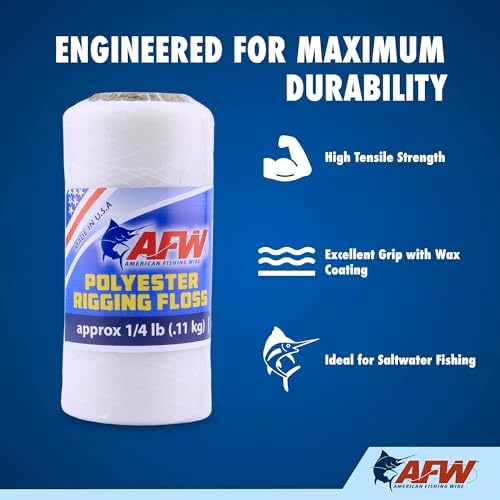 AFW Waxed Polyester Rigging Floss Saltwater Fishing, 30lb, 50lb & 70lb Test - Image 3