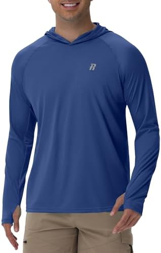 Runhit UPF 50+ Fishing Shirts for Men Long Sleeve Sun Protection Hoodie Lightweight Outdoor Workout Hiking Running Rash Guard by Runhit