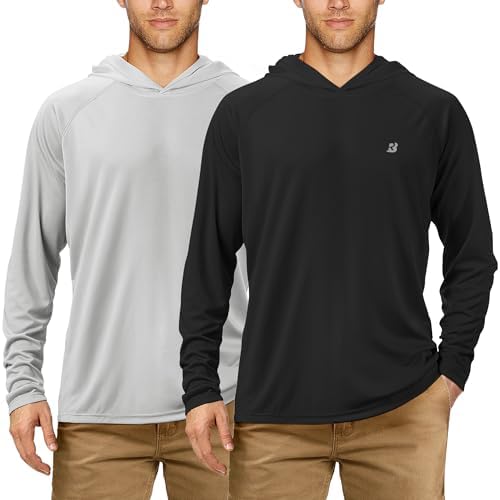 Roadbox Mens Fishing Sun Hoodie, Long Sleeve UPF 50+ UV Protection Shirts by Roadbox