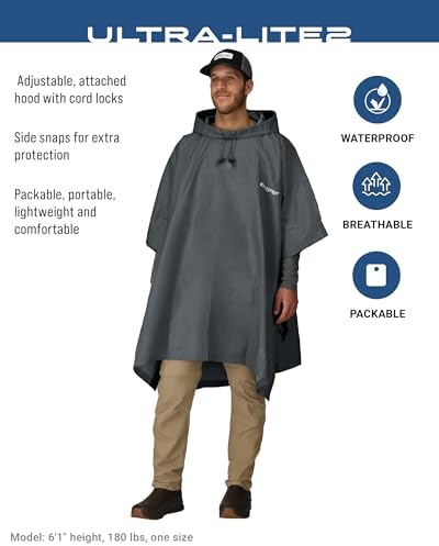 FROGG TOGGS Ultra-lite2 Waterproof Rain Poncho, Breathable and Reusable - Image 2