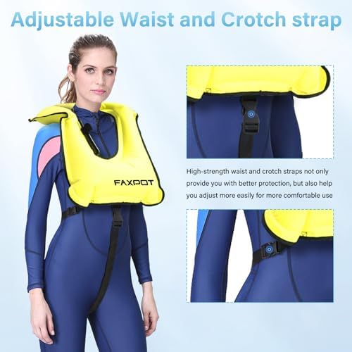 Snorkel Vest, Adults Portable Kayaking Buoyancy Inflatable Swim Vest Jackets, Diving Surfing Adjustable Snorkeling Vest Swimming Jacket for Outdoor Water Sports Fun Safety - Image 6