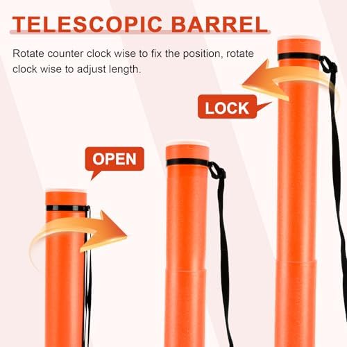 DEWEL Poster Tube, Waterproof Poster Holder Plastic Expandable Poster/Art/Document Storage Tube 24.5" to 40", Adjustable Poster Storage Blueprint Holder with Carrying Strap (Orange-Large Size) - Image 5