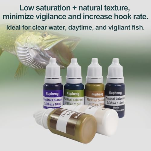 Eupheng Plastisol Colorant Set for Making Soft Plastic Fishing Lures, 6 Colors - Image 4