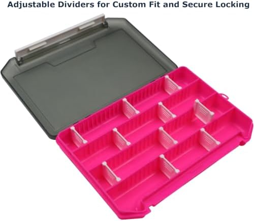2-Pack Small Fishing Tackle Box, mini fishing lure box with Adjustable Dividers (Pink) - Image 2