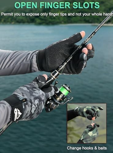 SUJAYU Fishing Gloves Men & Women, Ice Fishing Gear Hunting Gloves for Men Cold Weather, Kayak Gloves Fly Fishing Gear Cold Weather Hunting Gear - Image 3