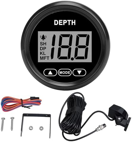 Boat Depth Gauge Alarm LCD Digital Display 52mm 328.08ft Depth Indication Yachts Fishing Vessels - Image 6