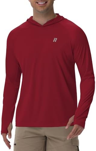 Runhit UPF 50+ Fishing Shirts for Men Long Sleeve Sun Protection Hoodie Lightweight Outdoor Workout Hiking Running Rash Guard by Runhit