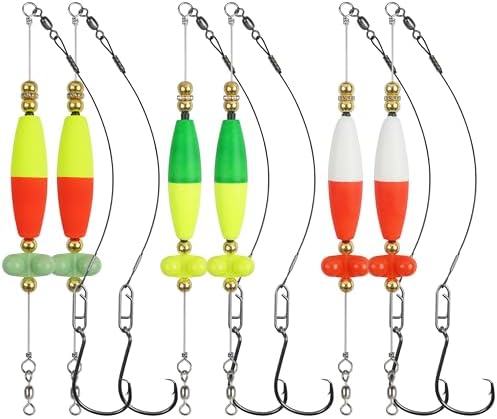 Santee Rig Catfish Float Cooper Rig for Bank Fishing Catfishing Tackle Peg Floats with Rattler Circle Hooks 8/0 by FUSIGO
