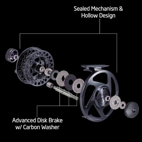 TURMAX MK2 Fly Fishing Reel Combo, CNC Aluminum Large Arbor Fly Reel with 2 Extra Spools and Storage Case, Sealed Carbon Drag, Left/Right Retrieve, 5/6 and 7/8 Line Weight Options - Image 4