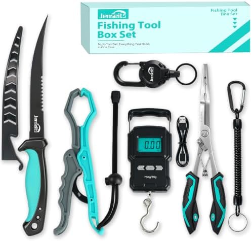 Jenseits Fishing Tool Kit, 420 Stainless Steel Fishing Accessories Set by Jenseits
