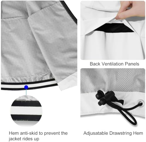 baleaf Men's Rain Jacket Waterproof Hood Lightweight Reflective Packable - Image 3