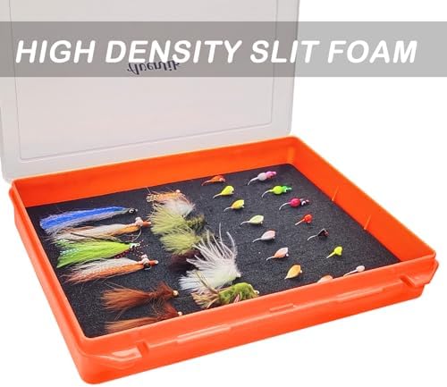 Aventik Fishing Tackle Box Slit Foam Case Jig Box Head Hooks Spinners Spoons Storage Tackle Tray (Orange-3501lure box) - Image 2