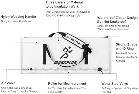 MORXPLOR Insulated Fish Cooler Bag for Fishing 41x17 47x17In 50x20In 60x24 72x30 80X40 Inches,Large Insulated Fish Kill Bag,Fishing Catch Bag Cooler with Water-resistant Zipper - Image 2