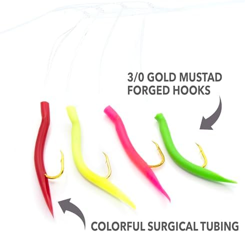 Clarkspoon Mackerel Tree Rig - 6 Pack - Rig for Trolling or Jigging Spanish Mackerel, Bluefish, Seabass and More - Image 2