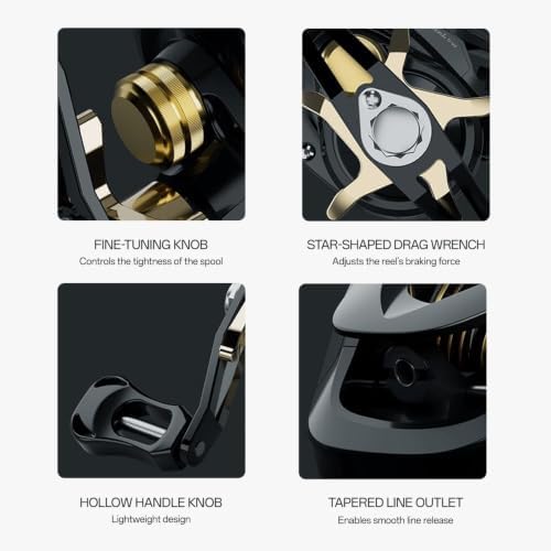 Fishing Baitcasting Reel, Baitcaster Fishing Reels with 18+1BB Stainless Steel Ball Bearings,Magnetic Braking System for Fishing Saltwater Freshwater, Available in 7.2:1 - Image 7