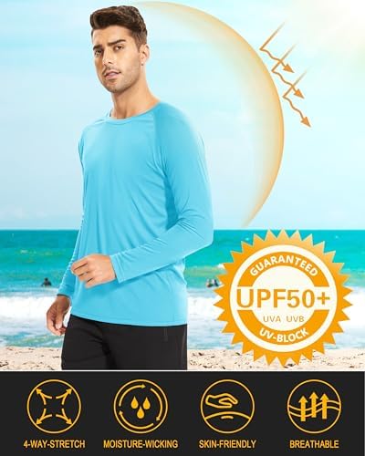 MAGCOMSEN Men's Long Sleeve Shirts UPF 50+ UV Sun Protection Athletic Shirts for Hiking Running Workout Rash Guard - Image 2