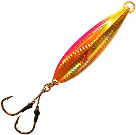 Calissa Offshore Tackle Fast Fall Jig 80g 150g 250g 300LBS Assist Hooks 3/0 Butterfly - Vertical Speed Lure Slow Pitch Flat - Glow Color Painted on Both Sides - Image 2