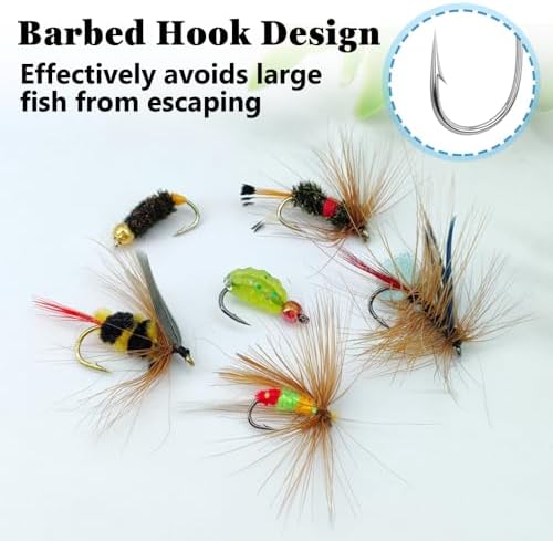 36PCS Fly Fishing Flies Kit with Storage Box, Hand Tied Flies for Lakes - Image 2