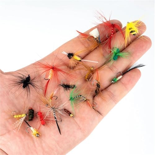Fly Fishing Lures 100Pcs Fly Fishing Flies Kit with Box Dry Wet Nymphs Streamers Artificial Casting Lures for Bass Trout Salmon - Image 3