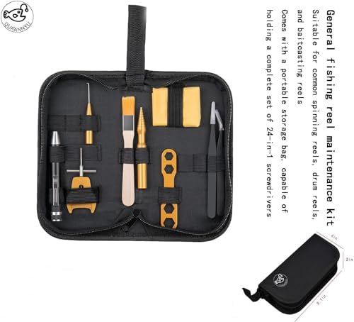 QUA'ANNYU Fishing Reel Maintenance Kit, Professional Fishing Reel Care & Repair Tool Set with 24/30/38-in-1 Screwdriver Set - Image 3