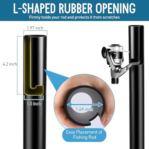 Sand Spikes for Surf Fishing, 2-Stage Sand Spike Rod Holder, Surf Rod Holder with Alumina Sharp Tip and Welded Foot Plate, Stable Fishing-Rod Stand for Beach, Shoreline, River Bank - Image 4