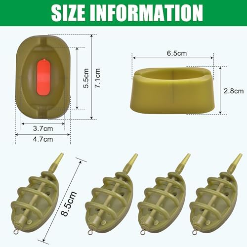 Carp Fishing Method Feeder Set 4 Inline Method Feeders with 1 Quick Release Carp Fishing Equipment Tackle for Baits Holder Tool - Image 3