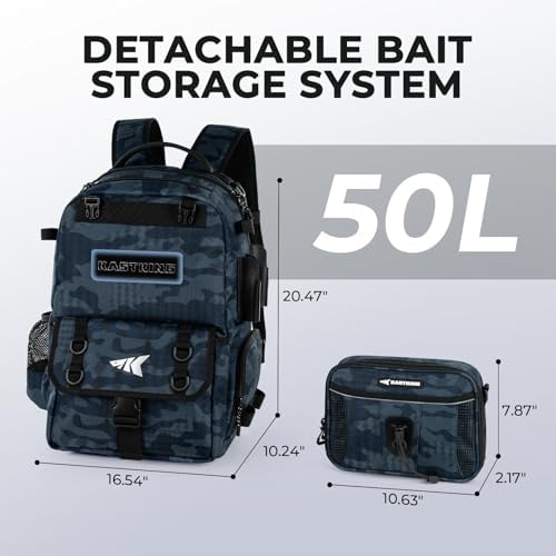 KastKing BaitSpace 50L Fishing Backpack with 4 Tackle Boxes, 2 Rod Holders - Image 3