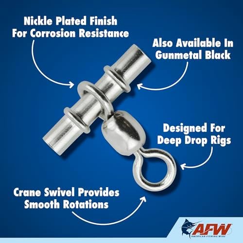 AFW 3-Way Brass Sleeve Fishing Swivels, Sizes #3, #2/0, #3/0-10PC & 100PC - Image 4