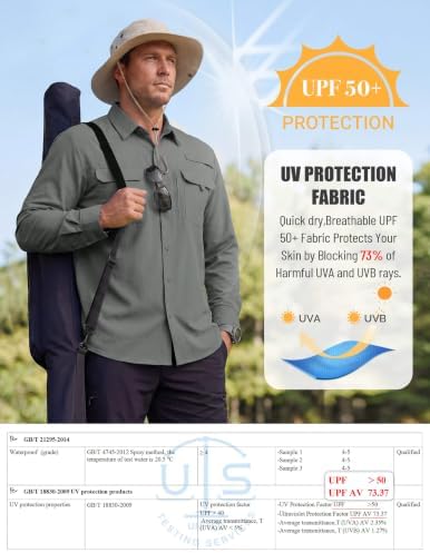 WULFUL Men's Sun Protection Fishing Shirts UPF 50+ Lightweight Quick Dry Cooling Long Sleeve Shirts for Work Hiking Safari - Image 4